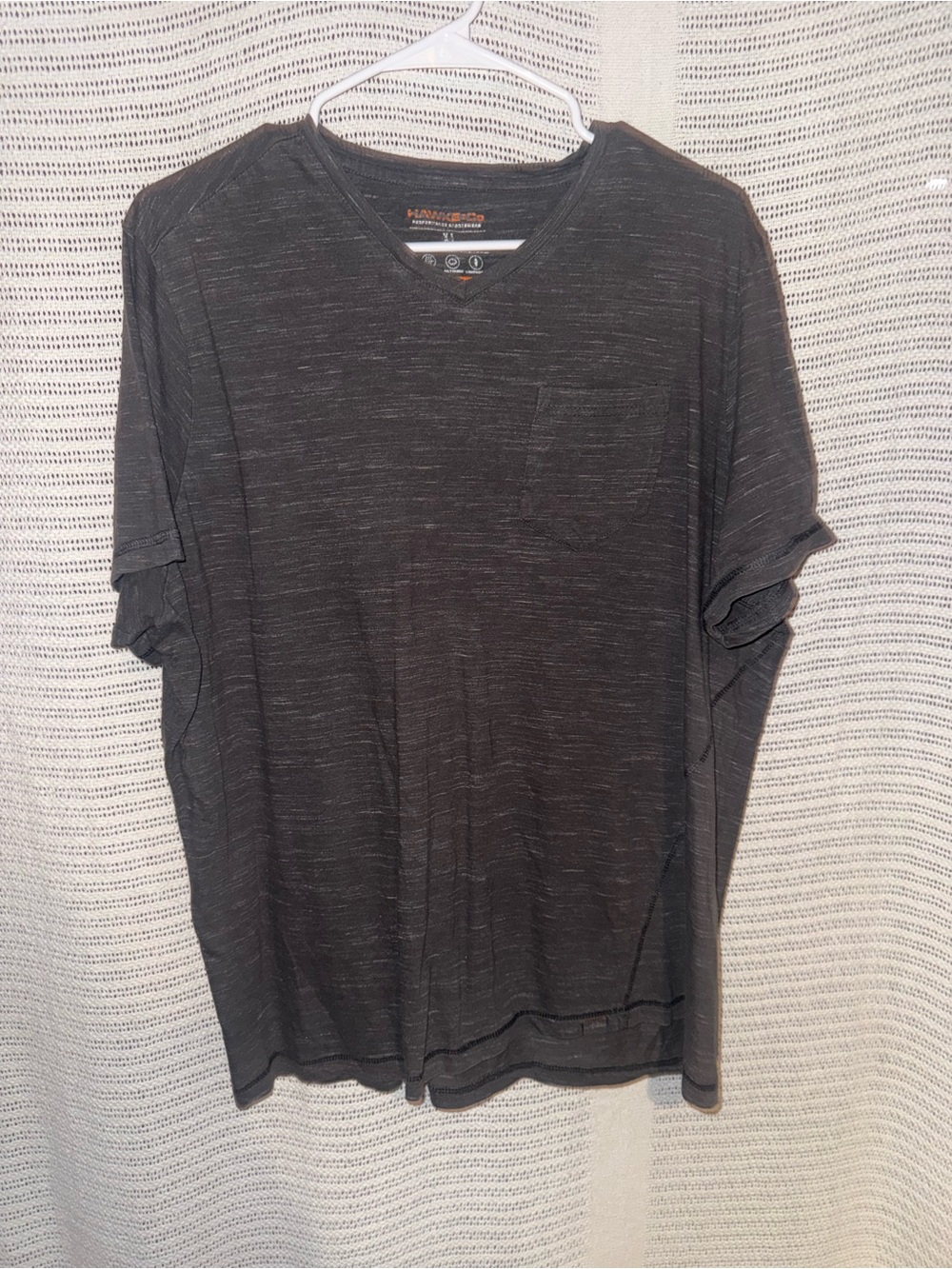 Men's Charcoal V-Neck Short Sleeve Shirt